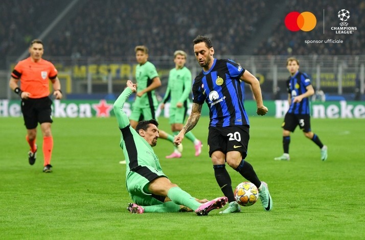 Players of FC Internazionale and Atletico Madrid photographed during an UEFA match