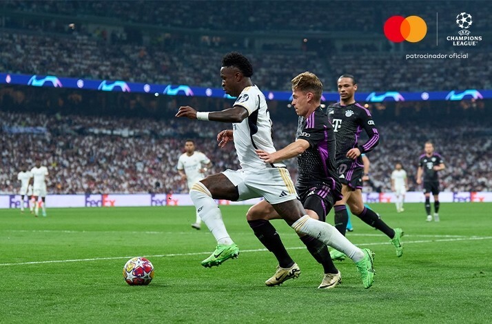 Players of FC Bayern München and Real Madrid photographed during an UEFA match