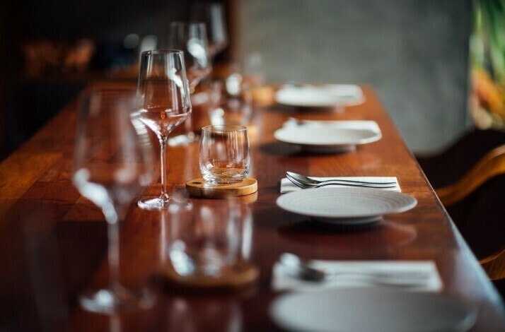 Close shot of table setting in high-end dining at Communal Table by Gen.