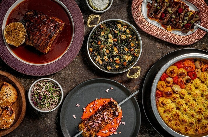 The table set with freshly prepared dishes at the award-winning Efendy restaurant